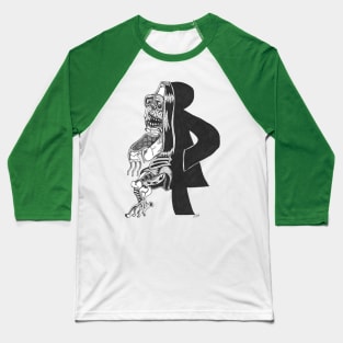 Female Toilet Grotesque Baseball T-Shirt